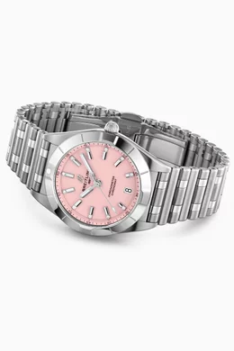 Buy Breitling Pink Chronomat Diamond Automatic Watch 32mm For Women Online Ounass Bahrain