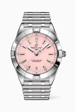 Buy Breitling Pink Chronomat Diamond Automatic Watch 32mm For Women Online Ounass Bahrain