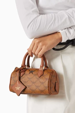 Buy MCM Brown Mini Ella Boston Bag For Women Online Ounass Bahrain