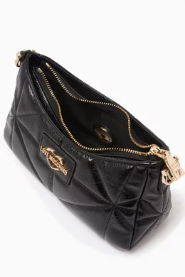 Buy Love Moschino Black Geometric Quilted Shoulder Bag in Faux Leather For Women Online Ounass Bahrain