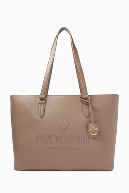 Love moschino embossed tote bag store