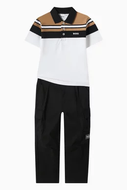 Boss striped polo shop