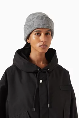 Buy Jacquemus Grey Le Bonnet Gros Grain Beanie in Wool-blend For 