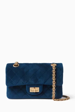 Buy Chanel Pre Loved Blue Mini 2.55 Reissue Quilted Flap Bag in Velvet For Women Online Ounass Bahrain