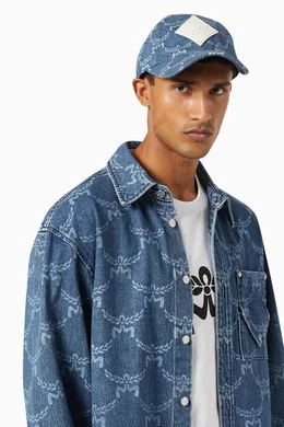 Buy MCM Purple Classic Baseball Cap in Lauretos Denim Jacquard For Men Online Ounass Bahrain