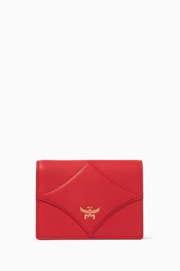 Buy MCM Red Diamond Snap Wallet in Spanish Calf Leather For Women Online Ounass Bahrain