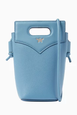 Buy MCM Blue Mini Himmel Flap Bag in Leather For Women Online Ounass Bahrain