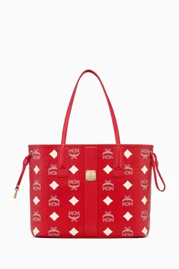 Buy MCM Red Medium Liz Shopper Tote Bag in Visetos For Women Online Ounass Bahrain