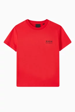 Buy Givenchy Red Logo T shirt in Organic Cotton For Boys Online Ounass Bahrain