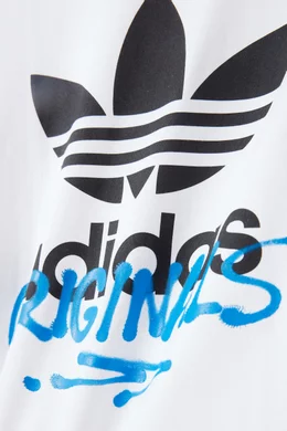 Buy adidas White Graffiti Logo T shirt in Cotton Jersey For Boys Online Ounass Bahrain