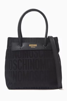 Buy Moschino Black Small Tote Bag in Jacquard Nylon For Women Online Ounass Bahrain