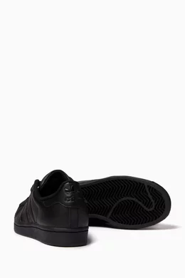 Buy adidas Black Superstar Sneakers in Leather For Boys Online Ounass Bahrain