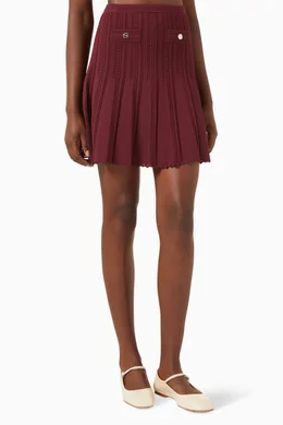 Maroon pleated mini skirt store