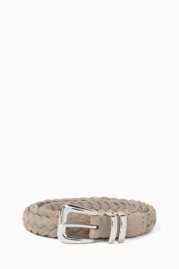 Buy Brunello Cucinelli Brown Braided Belt in Reversed Calfskin For Men Online Ounass Bahrain