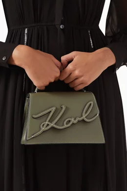 Buy KARL LAGERFELD Green x Amber Valetta Crossbody Bag in MIRUM Faux  Leather For Women Online | Ounass Bahrain