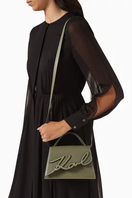 Buy KARL LAGERFELD Green x Amber Valetta Crossbody Bag in MIRUM Faux  Leather For Women Online | Ounass Bahrain