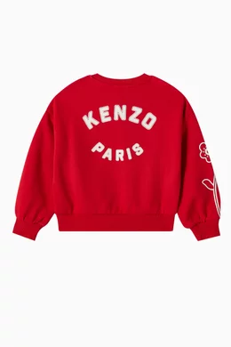 Buy KENZO KIDS Red Boke Flower Sweatshirt in Cotton For Girls Online Ounass Bahrain