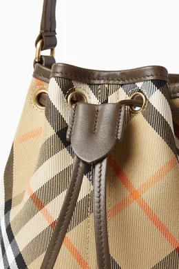 Buy Burberry Neutral Mini Check Bucket Bag in Cotton Twill For Women Online Ounass Bahrain