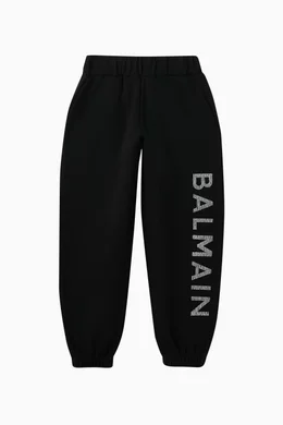 Buy Balmain Black Logo Sweatpants in Cotton For Boys Online Ounass Bahrain