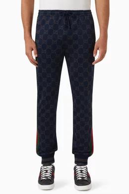 Buy Gucci Blue GG Track Pants in Cotton Jersey For Men Online Ounass Bahrain