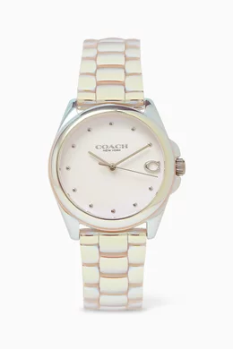 Analog white dial women's watch outlet
