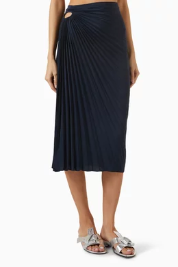 Buy KENZO Blue Sun ray Pleats Midi Skirt For Women Online Ounass Bahrain