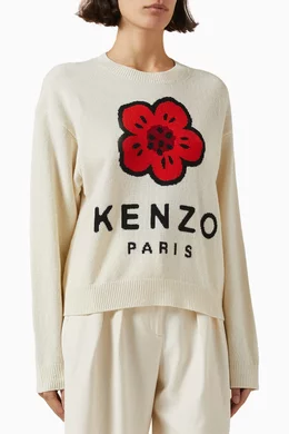 Buy KENZO Neutral Boke Flower Sweater in Cotton For Women Online Ounass Bahrain