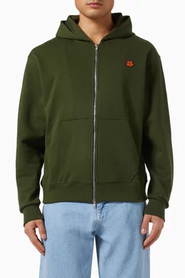 Buy KENZO Green Boke Flower Classic Zip Hoodie in Cotton For Men Online Ounass Bahrain