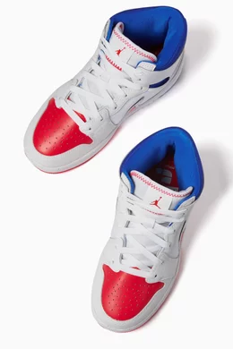 Buy Nike White Junior Jordan 1 Mid RM EasyOn Sneakers in Leather For Boys Online Ounass Bahrain
