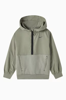 Buy Nike Green Sportswear City Utility EasyOn Half zip Hoodie in Fleece For Boys Online Ounass Bahrain