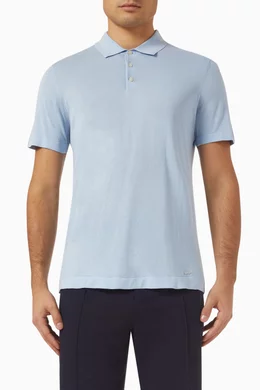Buy Simkhai Blue Barron Polo Shirt in Cotton For Men Online Ounass Bahrain