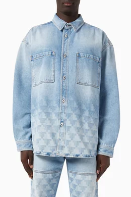 Buy Marcelo Burlon Blue Laser Cross Jacket in Denim For Men Online