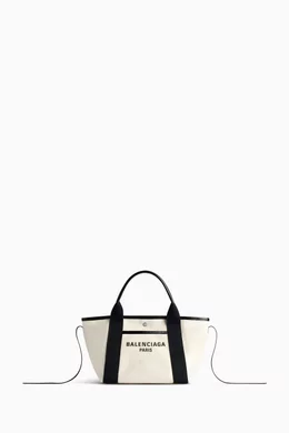 Buy Balenciaga Neutral Small Biarritz Tote Bag in Cotton Canvas For Women Online Ounass Bahrain