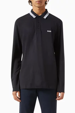 Buy BOSS Blue Plisy Polo Shirt in Cotton pique For Men Online Ounass Bahrain