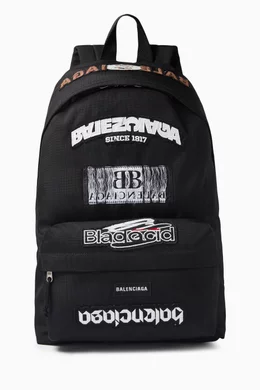 Buy Balenciaga Black Explorer Backpack in Recycled Nylon For Men Online Ounass Bahrain