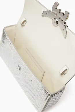 Buy MCM Silver Mini Himmel Sequin Shoulder Bag For Women Online Ounass Bahrain