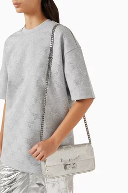 Buy MCM Silver Mini Himmel Sequin Shoulder Bag For Women Online Ounass Bahrain