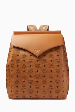 Buy MCM Brown Medium Diamond Backpack in Visetos Leather Blend For Men Online Ounass Bahrain