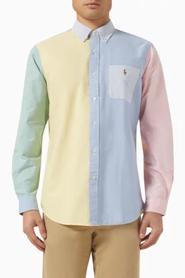 Buy Polo Ralph Lauren Multicolour Colour block Long sleeve Shirt in Cotton For Men Online Ounass Bahrain