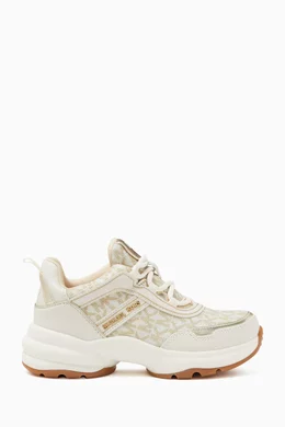 Buy Michael Kors Kids Neutral Olympia Lace Up Sneakers For Girls Online Ounass Bahrain