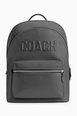 Buy Coach Black Charter Backpack in Polished Pebble Leather For Men Online Ounass Bahrain