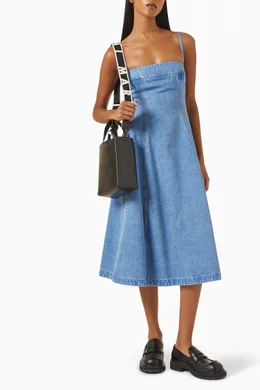 Buy Marni Blue Balloon Midi Dress in Coated Denim For Women Online Ounass Bahrain