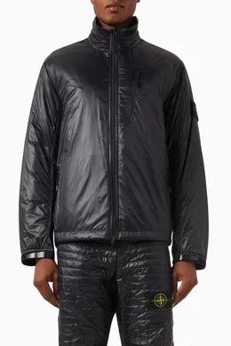 Buy Stone Island Black Logo Badge Jacket in Nylon For Men Online Ounass Bahrain