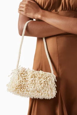 Buy VANINA White Cascade de Caresse Pearl Shoulder Bag For Women Online Ounass Bahrain
