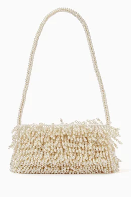 Buy VANINA White Cascade de Caresse Pearl Shoulder Bag For Women Online Ounass Bahrain