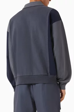 Buy Kith Blue Nelson Collared Sweatshirt in Cotton Fleece For Men Online Ounass Bahrain
