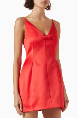 Buy Marc Jacobs Red Bow Mini Dress in Satin For Women Online Ounass Bahrain