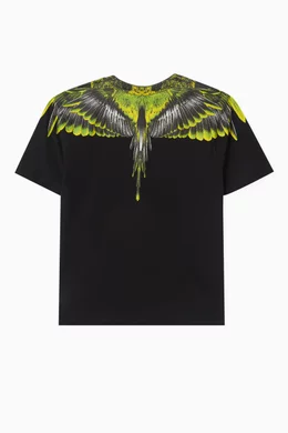 Buy Marcelo Burlon Black Icon Wings T shirt in Cotton jersey For Boys Online Ounass Bahrain