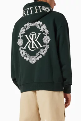 Buy Kith Green Nelson Floral embroidered Logo Hoodie in Cotton For Men Online Ounass Bahrain