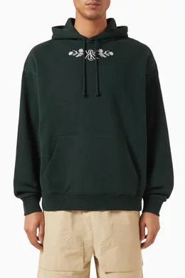 Buy Kith Green Nelson Floral embroidered Logo Hoodie in Cotton For Men Online Ounass Bahrain